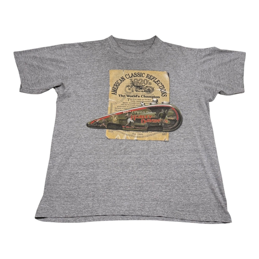 Vintage 1999 Harley Davidson Classic Reflections Gray Cotton‎ Shirt Men's XL